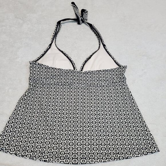 Converse White Black Logo Print 2 piece Halter Top Bikini Swimsuit Swim Bottom L - Picture 4 of 11